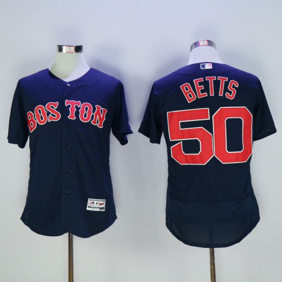 Men Boston Red Sox #50 Mookie Betts Blue Elite MLB Jerseys->->MLB Jersey